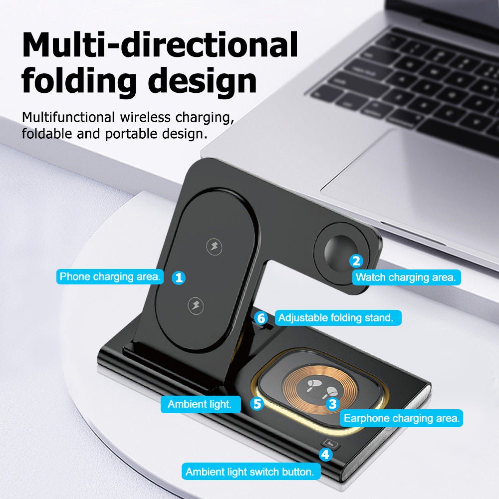 4-in-1 Foldable Stand Wireless Magnetic Apple/Samsung Charger - Linkinexpress